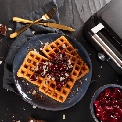 Belgiskt Våffeljärn DeLuxe Piano Black