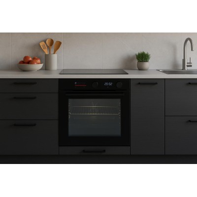 JGN inbygningsugn, 80 liter, svart Pyro 14 program - BO 7103 SR