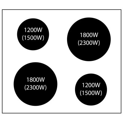 *JGN induktionshäll, 60 cm, 4 zoner, metalram - JI 6002 M
