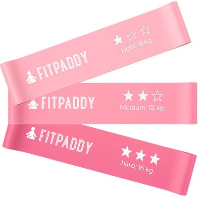 Fitpaddy - Elastiska Band Plus 3 Styck Pink Edition - A16082