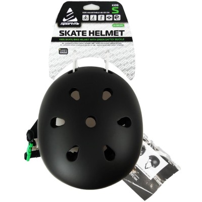 SportMe - Skatehjälm S 46-53cm Grönt Spänne Svart - 4517