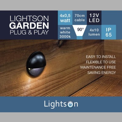 LightsOn - Aries 4 lampor 10lm Ø3,5cm Svart - 5100