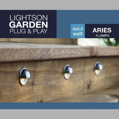 LightsOn - Aries 4 lampor 10lm Ø3,5cm Zink - 5092LI