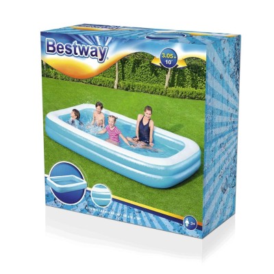 Bestway - Familjepool Blå Rektangulär 305 x 183 x 46cm - A11426