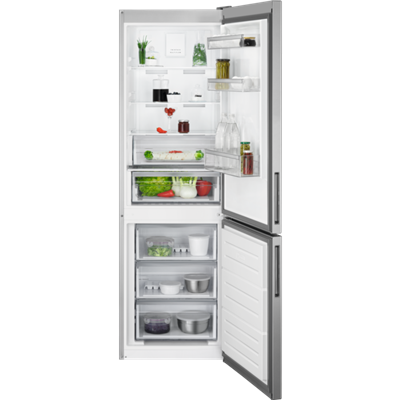 Kyl/frys kombi 186 cm Flat Door RCB632E9MUR AEG grå med rostfri look