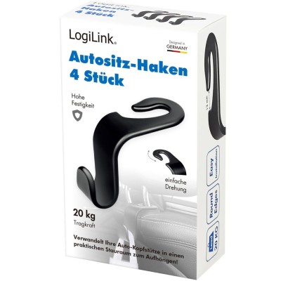 LogiLink - Krokar till bilstolar max 20kg 4-pack - A12604