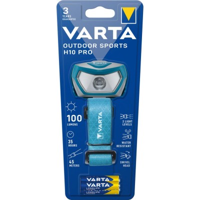 Varta - Outdoor Sports H10 Pro Pannlampa 100 lm Blå - A10612