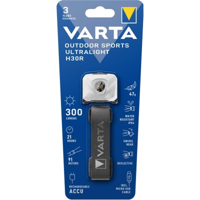 Varta - Outdoor Sports Ultralight H30R Pannlampa 300 lm Vit - A10610