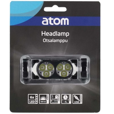 Atom - Pannlampa Star Svart 400 lm - A16261