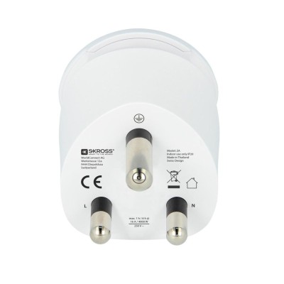 SKROSS - Reseadapter Combo Världen till Sydafrika + Europa Jordad - 1.500202-E