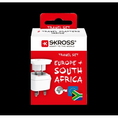 SKROSS - Reseadapter Combo Världen till Sydafrika + Europa Jordad - 1.500202-E