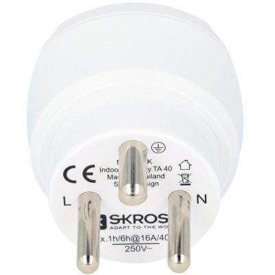 SKROSS - Reseadapter Europa till Danmark Jordad - 1.500232-E