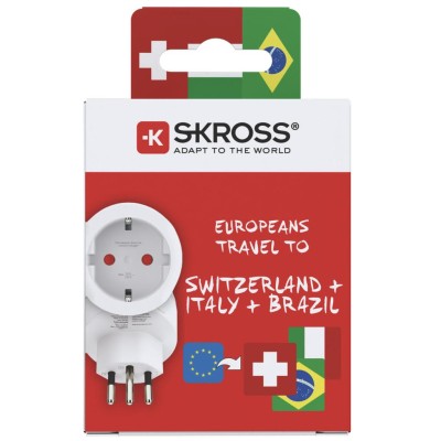SKROSS - Reseadapter Europa till Schweiz/Italien/Brasilien Jordad - A15714