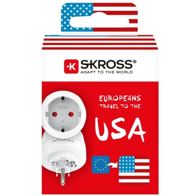 SKROSS - Reseadapter Europa till USA m.fl. Jordad - A15996