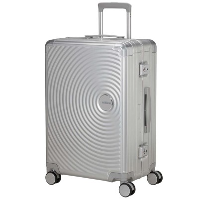American Tourister - Resväska Soundbox Aluminium 68 Medium Silver - A16088