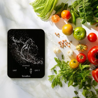 Terraillon - Köksvåg Aqua Resist Uppladningsbar Usb-c, 8 kg - A13469