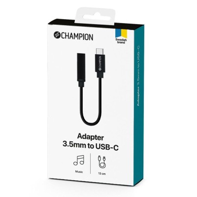 Champion - Adapter USB-C till 3,5mm DAC Svart - 97090CH