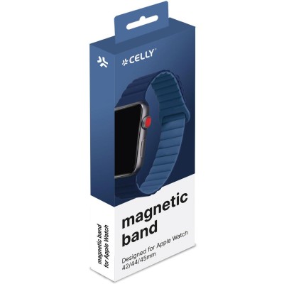 Celly - Armband till Apple Watch 42/44/45mm Magnetiskt Blå - A13170