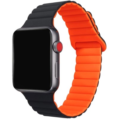 Celly - Armband till Apple Watch 42/44/45mm Magnetiskt Svart/Orange - A13169