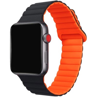 Celly - Armband till Apple Watch 42/44/45mm Magnetiskt Svart/Orange - A13169