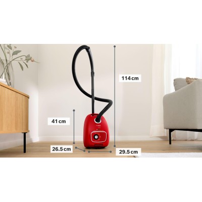 Bosch - BGB41PET1 - Serie 4, Dammsugare med påse, ProAnimal, Röd