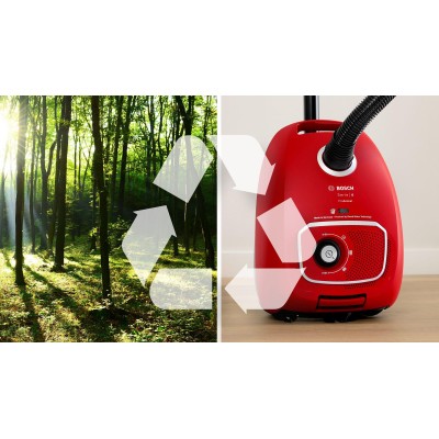 Bosch - BGB41PET1 - Serie 4, Dammsugare med påse, ProAnimal, Röd
