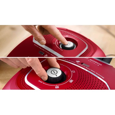Bosch - BGB41RD3H - Serie 4, Dammsugare med påse, Röd