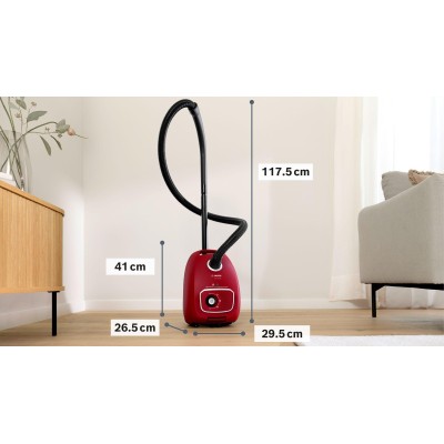 Bosch - BGB41RD3H - Serie 4, Dammsugare med påse, Röd