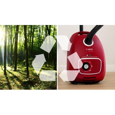 Bosch - BGB41RD3H - Serie 4, Dammsugare med påse, Röd