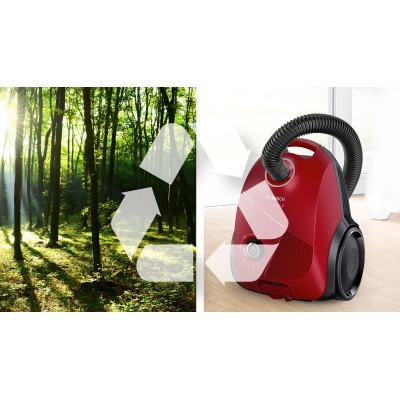 Bosch - BGBS2RD1H - Serie 2, Dammsugare med påse, Röd