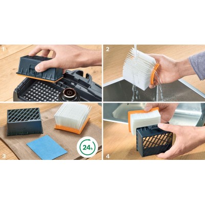 Bosch - BGD41HYG - Serie 4, Dammsugare med påse, ProHygienic, Vit