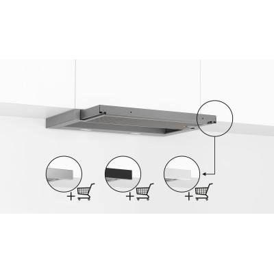 Bosch - DFL064A52 - Serie 4, Utdragbar köksfläkt, 60 cm, Silver metallic