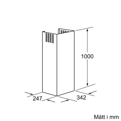 Bosch - DHZ1223 - Skorstensförlängning, 1000 mm, Rostfritt stål