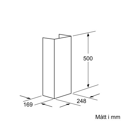 Bosch - DHZ1224 - Skorstensförlängning, 500 mm, Rostfritt stål