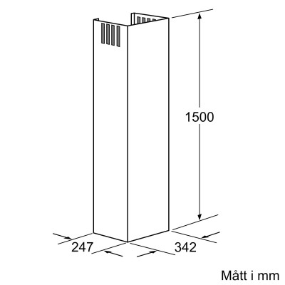 Bosch - DHZ1233 - Skorstensförlängning, 1500 mm, Rostfritt stål