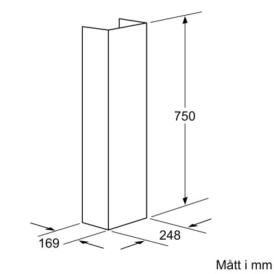 Bosch - DHZ1234 - Skorstensförlängning, 750 mm, Rostfritt stål