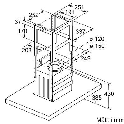 Bosch - DIB97IM50 - Serie 4, Frihängande köksfläkt, 90 cm, Rostfritt stål