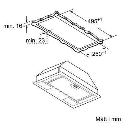 Bosch - DLN53AA70 - Serie 2, Inbyggnadsfläkt för skåp eller kåpa, 53 cm, Grå