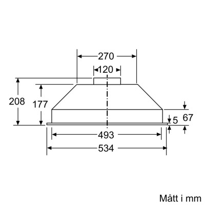 Bosch - DLN53AA70 - Serie 2, Inbyggnadsfläkt för skåp eller kåpa, 53 cm, Grå