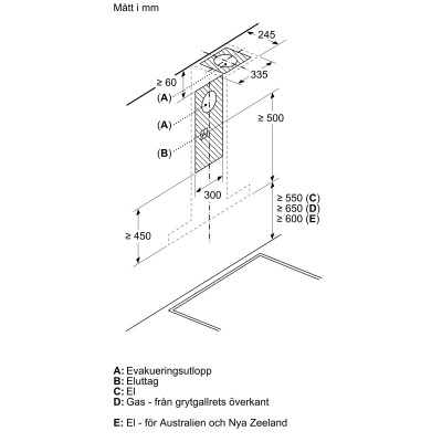 Bosch - DWB97CM50 - Serie 6, Vägghängd köksfläkt, 90 cm, Rostfritt stål