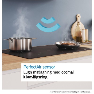 Bosch - DWK91LT60 - Serie 8, Vägghängd köksfläkt, 90 cm, Klarglas med svart tryck, Svart