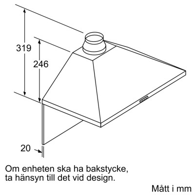 Bosch - DWP64BC50 - Serie 2, Vägghängd köksfläkt, 60 cm, Rostfritt stål