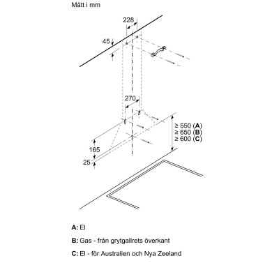 Bosch - DWP64BC50 - Serie 2, Vägghängd köksfläkt, 60 cm, Rostfritt stål