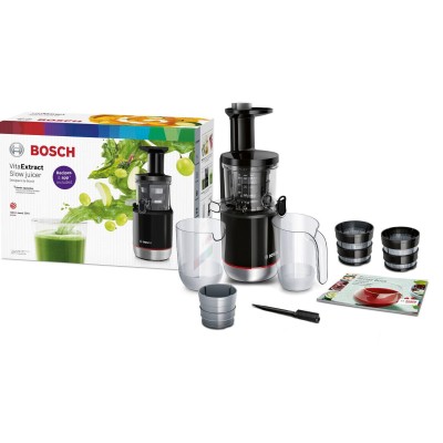 Bosch - MESM731M - Slow juicer, VitaExtract, 150 W, Svart, borstad rostfritt stål