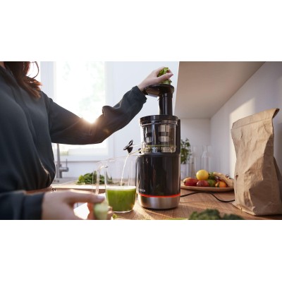 Bosch - MESM731M - Slow juicer, VitaExtract, 150 W, Svart, borstad rostfritt stål