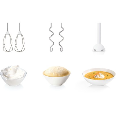 Bosch - MFQ36440 - Elvisp, ErgoMixx, 450 W, Vit, Fönstergrå