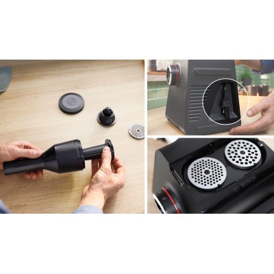 Bosch - MFWS660B - Serie 6, Köttkvarn, MultiPower, 2100 W, Svart, silver metalic