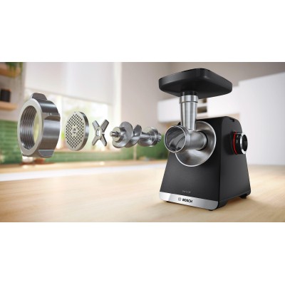Bosch - MFWS660B - Serie 6, Köttkvarn, MultiPower, 2100 W, Svart, silver metalic