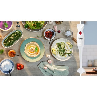 Bosch - MSM14100 - Stavmixer, CleverMixx, 400 W, Vit, Djupröd