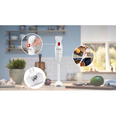 Bosch - MSM14100 - Stavmixer, CleverMixx, 400 W, Vit, Djupröd